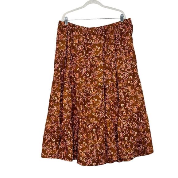 J Crew Tiered Pull On Floral Print Tiered Maxi Skirt Vintage Vines | XXL - Picture 2 of 8